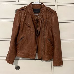 11Uptown Brown Leather Jacket Size Small